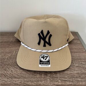 ‘47 Hitch New York Yankees Rope Hat Khaki Adjustable Snapback Cap NEW